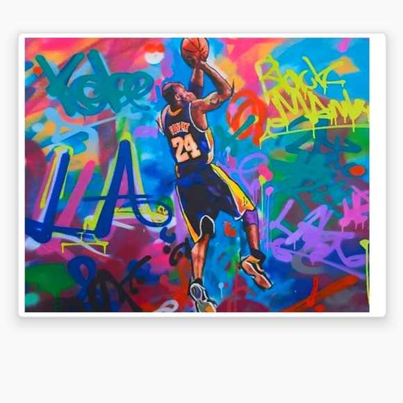 NEW!💯 KOBE BRYANT LAKERS 8.5x11 ULTRA PREMIUM GLOSSY GRAFFITI COLOR ART POSTER! - Picture 2 of 4